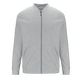 thumbnail image 1 of vdgthytj Men Long Sleeve Cardigan Sweatshirt Full Zip up Stand Collar Casual Jacket Solid Color Comfy Coat with Pockets, 1 of 4