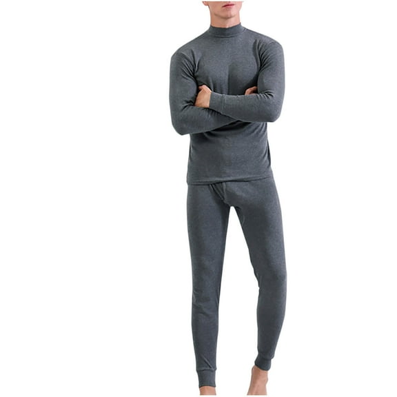 vdgthytj Men's Thermal Underwear Long Johns Base Layer Set Elasticity Long Sleeve Top and Bottoms Pajamas
