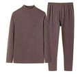 thumbnail image 1 of vdgthytj Men's Thermal Underwear Set Solid Warm Long Sleeve Basic Layer Tops Bottom 2 Piece Outfit Cold Weather, 1 of 2
