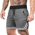 thumbnail image 1 of vdgthytj Mens Basketball Shorts Breathable Quick Dry Drawstring Waist Striped Running Athletic Shorts with Zip Pockets, 1 of 5