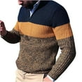 thumbnail image 1 of vdgthytj Mens Quarter Zip Sweaters Color Block Stand-Up Collar Long Sleeve Knit Pullover Tops Fall Clothes, 1 of 6