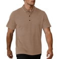 thumbnail image 1 of vdgthytj Mens Short Sleeve Shirts Lapel Collared Button Loose Fitted Pullover Tops Summer Breathable Striped Casual Shirts, 1 of 7