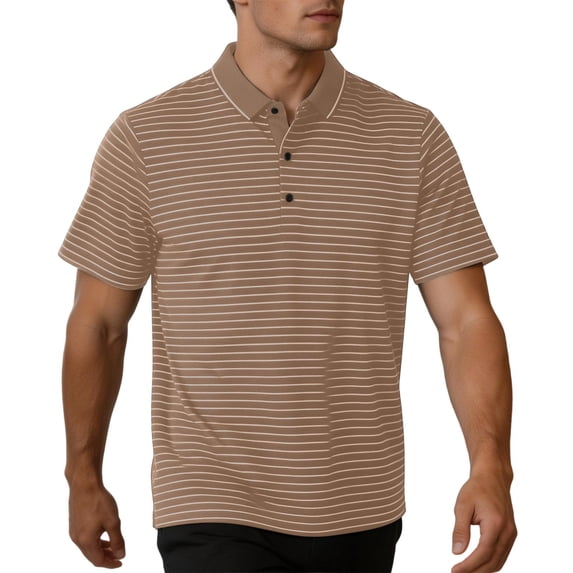 vdgthytj Mens Short Sleeve Shirts Lapel Collared Button Loose Fitted Pullover Tops Summer Breathable Striped Casual Shirts