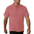 thumbnail image 1 of vdgthytj Mens Short Sleeve Shirts Lapel Collared Button Loose Fitted Pullover Tops Summer Breathable Striped Casual Shirts, 1 of 7