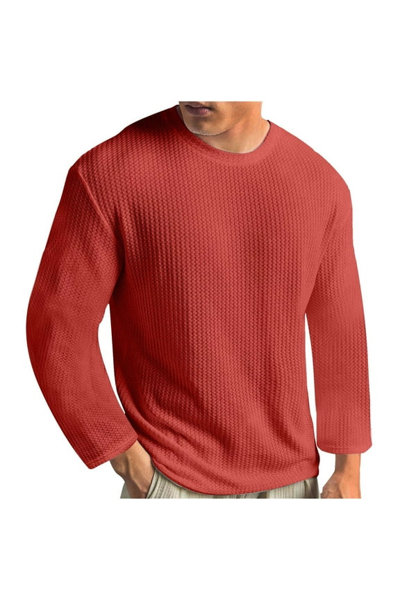 Mens Sweater Big and Tall Round Neck Long Sleeve Knit Sweaters Casual Loose Fall Pullover Tops Blouses
