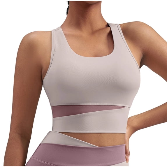 vdgthytj Yoga Tank Tops for Women Sleeveless Square Neck Crop Slim Fitted Color Blocking Summer Gym Workout Racerback Crop Tops