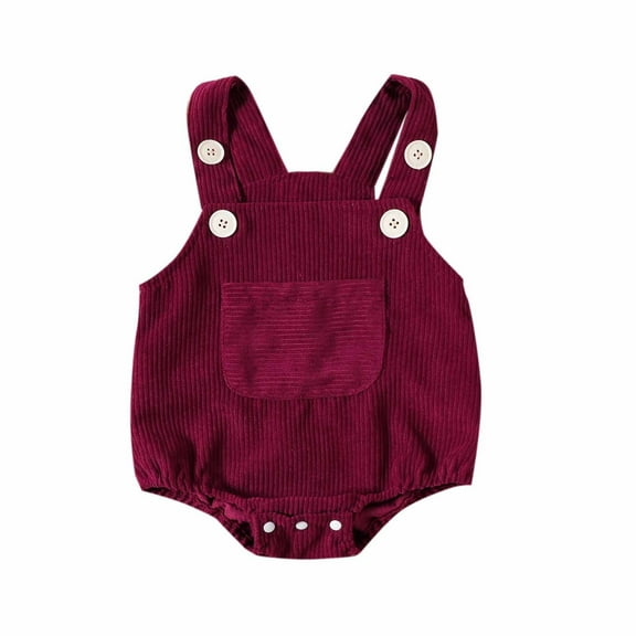 vdgthytj Newborn Baby Boy Girl Corduroy Overalls Romper Sleeveless Jumpsuits with Pocket Infant Fall Spring Clothes