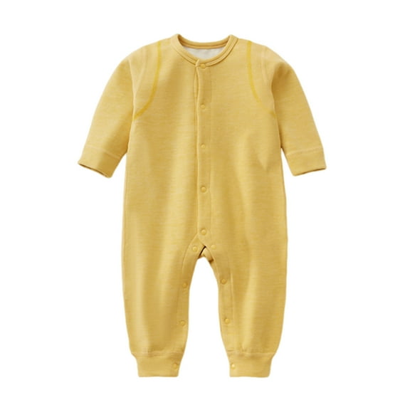 vdgthytj Newborn Baby Girl Boy Romper Infant Soft Warm Button Jumpsuit Long Sleeve Bodysuit Clothes Pajamas