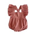 thumbnail image 1 of vdgthytj Newborn Baby Girls Playsuits Ruffle Bodysuit Fly Sleeve Romper One-Piece Jumpsuit Infant Summer Clothes, 1 of 7