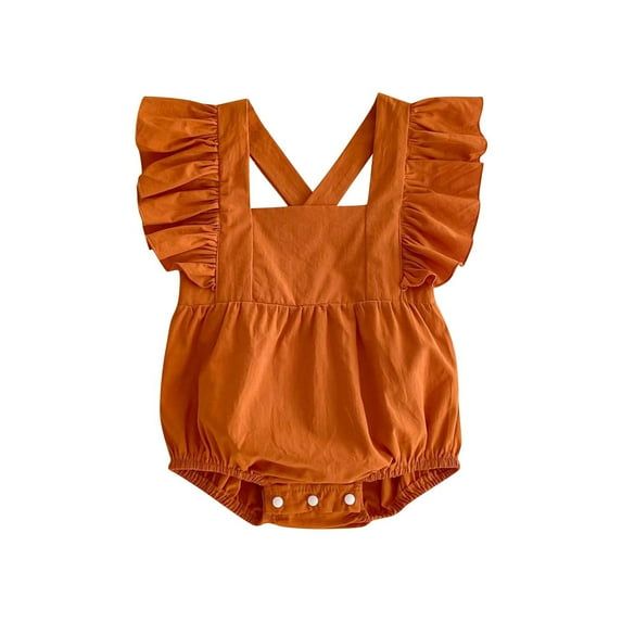 vdgthytj Newborn Baby Girls Playsuits Ruffle Bodysuit Fly Sleeve Romper One-Piece Jumpsuit Infant Summer Clothes