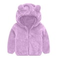 thumbnail image 1 of vdgthytj Newborn Girls Boys Fuzzy Winter Coats with Ear Toddler Cute Warm Fleece Zipper Hooded Jackets Baby Clothes, 1 of 3