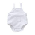 thumbnail image 1 of vdgthytj Newborn Infant Baby Overalls Romper Ribbed Sleeveless Jumpsuits with Pocket Boy Girl Fall Spring Clothes, 1 of 4