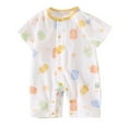 thumbnail image 1 of vdgthytj Newborn Infant Baby Romper Bodysuit Cute Printed Crewneck Button Short Sleeve Bodysuit Jumpsuit Summer Clothes, 1 of 3