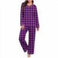 thumbnail image 1 of vdgthytj Pajamas for Women Sleepwear 2 Piece Pjs Plaid V Neck Long Sleeve Top Pants Set Nightwear Plus Size, 1 of 7