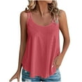 thumbnail image 1 of vdgthytj Plus Size Camisole Tank Tops for Womens 2024 Summer Baggy Hollow out Sleeveless Crew Neck Backleless Solid Color Blouses, 1 of 6