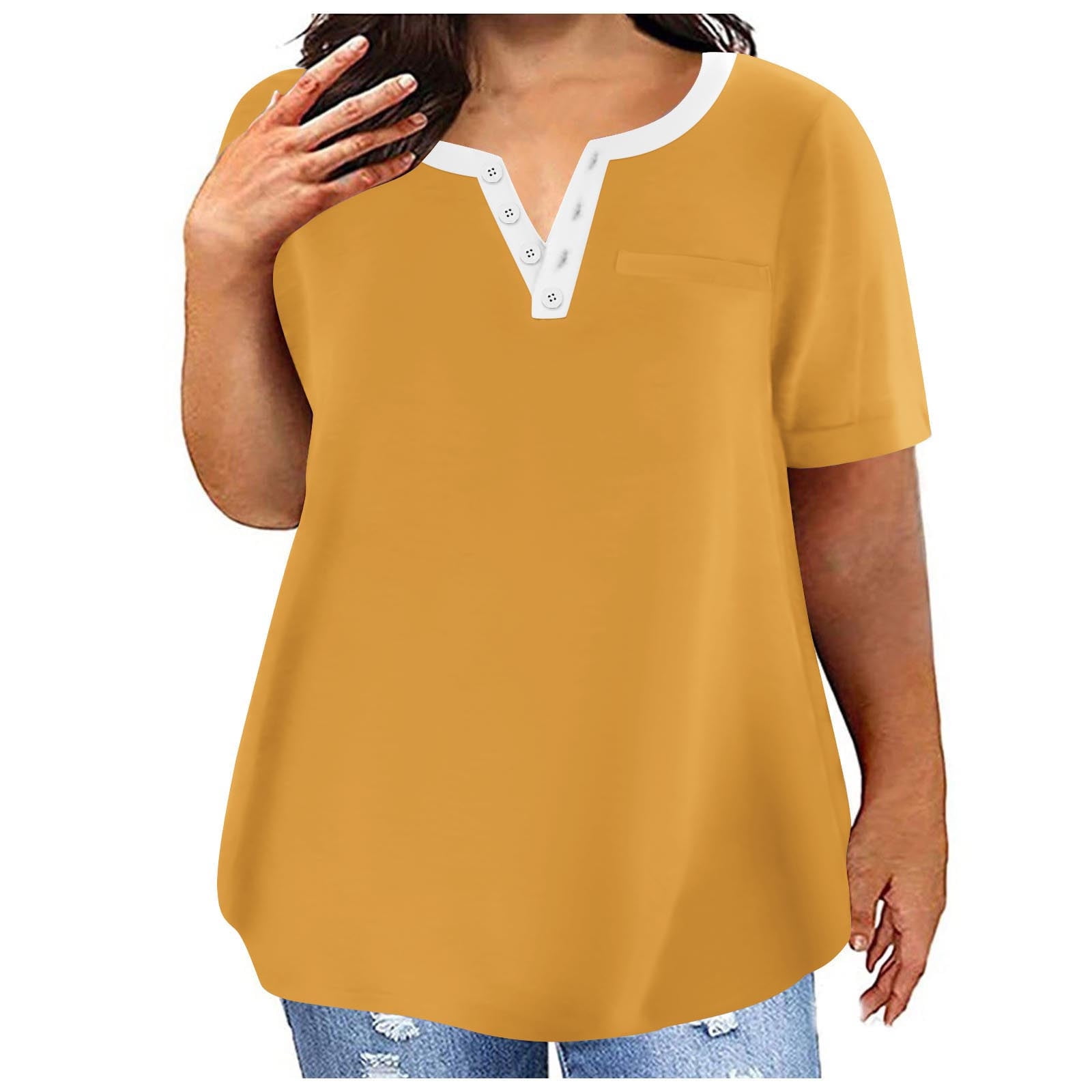 Plus Size Cotton Women Short Sleeve Casual Loose T Shirt