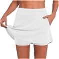 thumbnail image 1 of vdgthytj Skorts for Women 2 in 1 High Waist Slim Fitted Tennis Skirts A Line Golf Workout Shorts with Pockets, 1 of 2