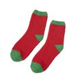 thumbnail image 1 of vdgthytj Socks for Women Color Block Mid‑calf Winter Fuzzy Cozy Warm Thick Sleepwear Loungewear Socks(One Size,Red2), 1 of 3