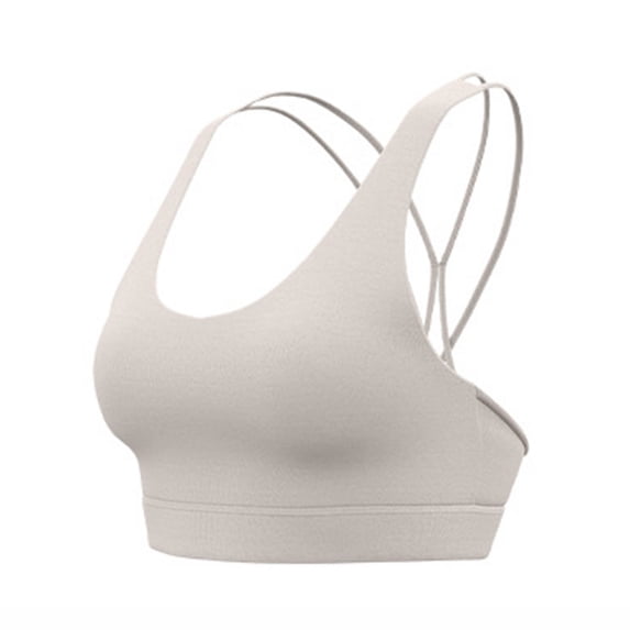 vdgthytj Sports Bras for Women Breathable Wireless Padded Underwear Supportive Crisscross Back Full Coverage Workout Bras(XX-Large,Gray)
