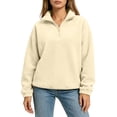 thumbnail image 1 of vdgthytj Sweatshirts for Women Long Sleeve Quarter Zip Lapel Collar Fleece Loose Fitted Fall Winter Warm Casual Pullover Tops(Small,Yellow), 1 of 7
