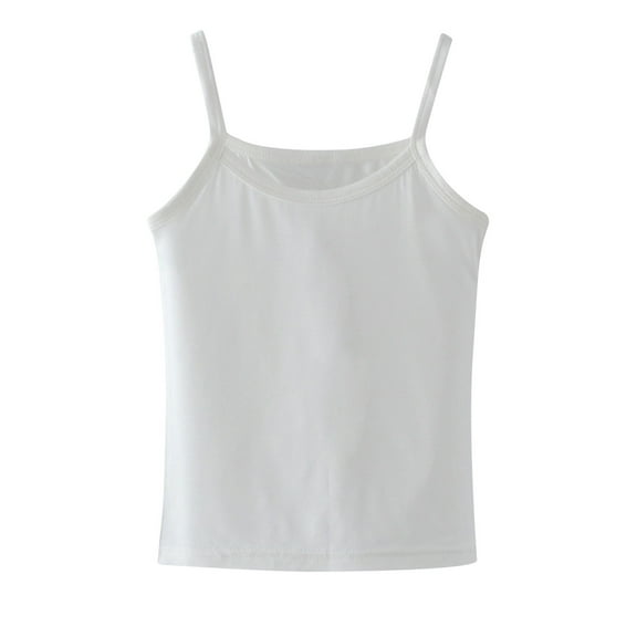 vdgthytj Tank Tops for Toddler Girls Crewneck Spaghetti Strap Camisole Undershirts Summer Casual Basic T Shirts