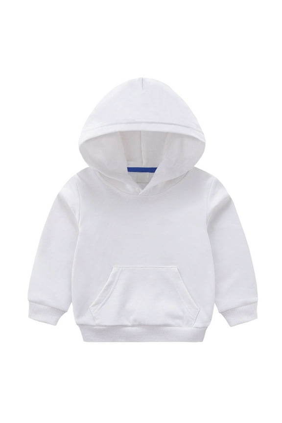 Toddler Baby Boys Girls Hooded Sweatshirt Long Sleeve Pullover Hoodies Kids Casual Solid Color Fall Tops