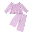 thumbnail image 1 of vdgthytj Toddler Baby Girl Clothes Cute Ruffle Long Sleeve Tops and Pants Matching Set 2PCS Spring Fall Outfit, 1 of 8
