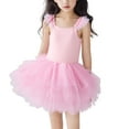 thumbnail image 1 of vdgthytj Toddler Baby Girl Leotard Tulle Dress Flutter Sleeve Layer Dance Dress for Kids 2-6 Years, 1 of 4
