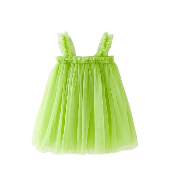 vdgthytj Toddler Baby Girl Tulle Dress Cute Sleeveless Mesh Layered Princess Holiday Party Dress Summer Outfits
