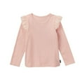 thumbnail image 1 of vdgthytj Toddler Baby Girls Cotton Long Sleeve T-Shirt Kids Ruffle Crewneck Solid Color Basic Layering Tee Tops, 1 of 2