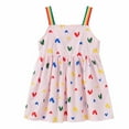 thumbnail image 1 of vdgthytj Toddler Baby Girls Dress Summer Outfits Cute Heart Printed Sleeveless Casual Beach Party Sundress, 1 of 9
