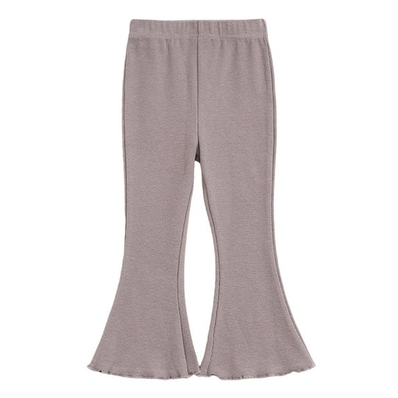 vdgthytj Toddler Baby Girls Flare Leggings Ribbed Knit Elastic Waisted Soft Stretch Casual Bell Bottom Pants for Kids