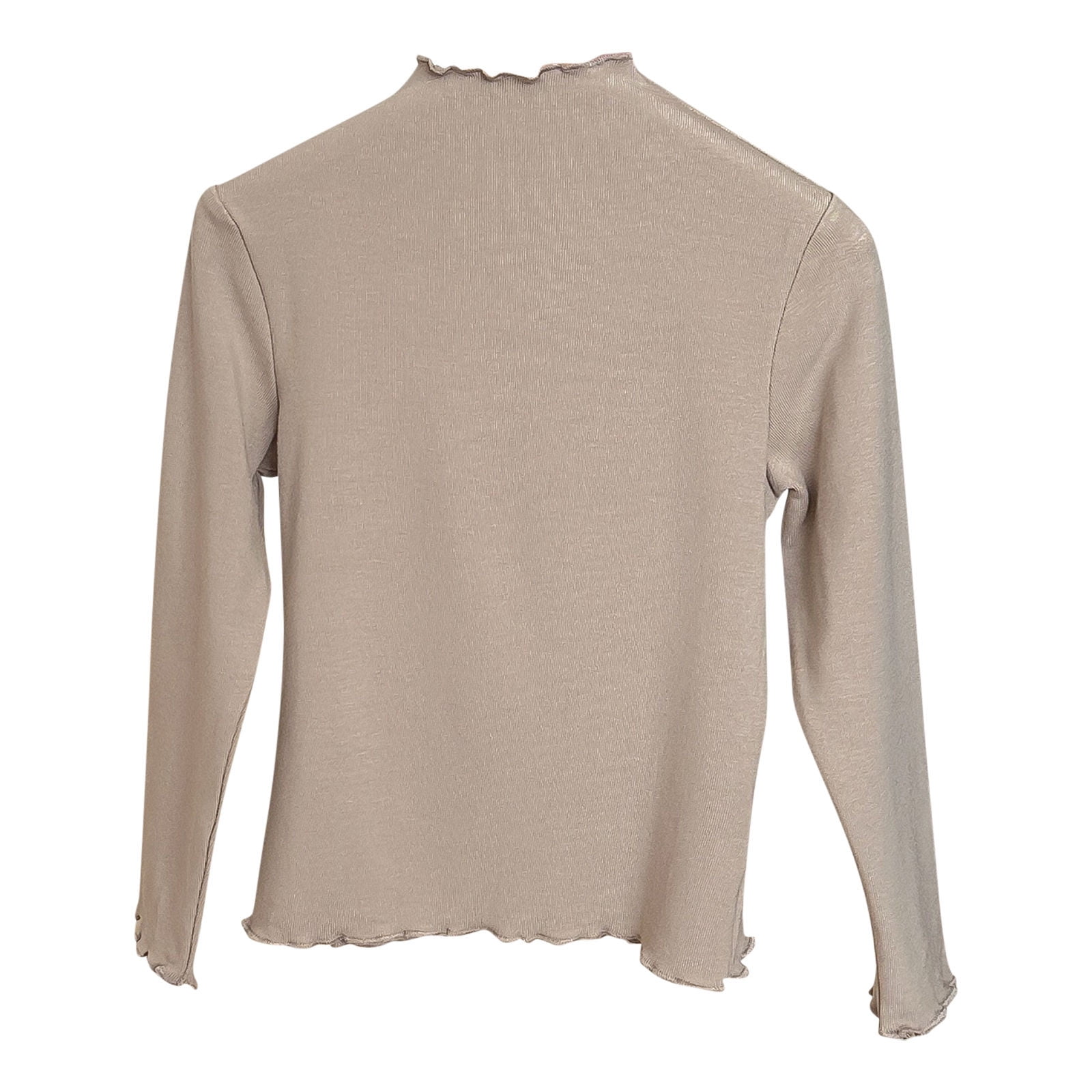 Monag Frill Long Sleeve Toddler T-Shirt - 100% Ring-Spun Cotton, Ruffles On Sleeves & Hem (Chocolate, 4Y) - View #11
