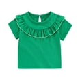 thumbnail image 1 of vdgthytj Toddler Baby Girls Shirts Kids Ruffle Crewneck Short Sleeve T-Shirts Casual Summer Tee Tops, 1 of 9