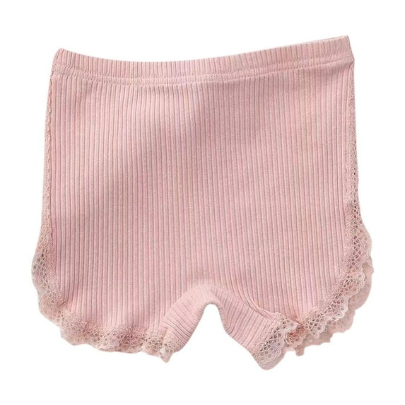 vdgthytj Toddler Baby Girls Shorts Trendy Lace Trim Elastic Waist Knitted Children's Short Leggings Under Dresses
