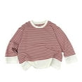 thumbnail image 1 of vdgthytj Toddler Baby Tops Boys Girls Striped Round Neck Long Sleeve Shirt Casual Spring Fall Pullover Blouses, 1 of 9