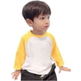 thumbnail image 1 of vdgthytj Toddler Boy Girl Long Sleeve Shirts Color Block Crewneck Basic Tee Tops Kids Fall Spring Outfits, 1 of 3