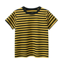 vdgthytj Toddler Boy Girl T-Shirts Stripes Crewneck Short Sleeve Basic Tops Summer Casual Tees for Kids 2-12 Years