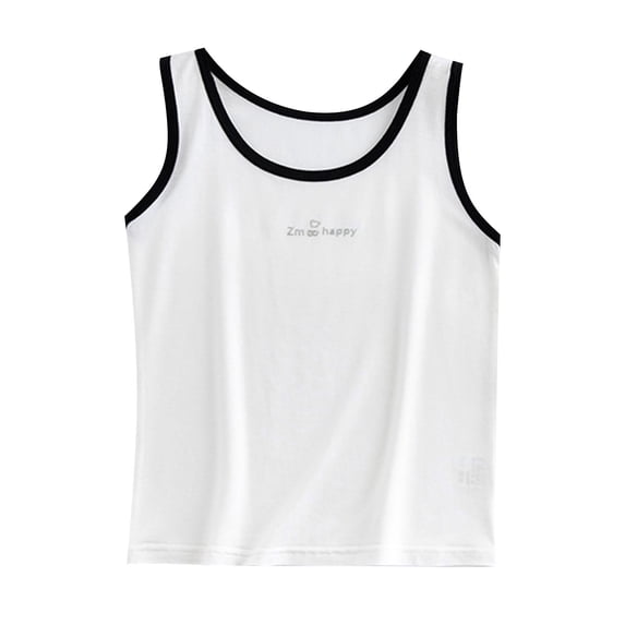 vdgthytj Toddler Boy Girls Tank Tops Undershirts Summer Cotton Sleeveless Casual Basic Tee Shirts 3-14 Years