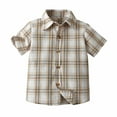 thumbnail image 1 of vdgthytj Toddler Boy's Button down Shirts Kids Plaid Collared Short Sleeve Beach Summer Shirt Tops 3-9 Years, 1 of 9