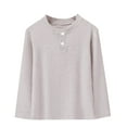 thumbnail image 1 of vdgthytj Toddler Boys Girls Long Sleeve Shirts Crewneck Button Comfy Base Layer Tee Tops for Kids Fall Clothes, 1 of 4