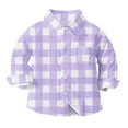 thumbnail image 1 of vdgthytj Toddler Boys Girls Plaid Button down Shirts Kids Collared Long Sleeve Uniform Dress Shirt Tops Spring Fall Clothes, 1 of 7