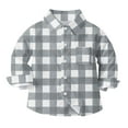 thumbnail image 1 of vdgthytj Toddler Boys Girls Plaid Button down Shirts Kids Collared Long Sleeve Uniform Dress Shirt Tops Spring Fall Clothes, 1 of 7