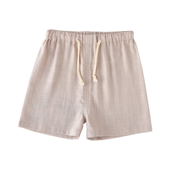 vdgthytj Toddler Boys Girls Summer Shorts Kids Casual Elastic Waist Drawstring Beach Lounge Linen Shorts