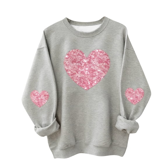 vdgthytj Toddler Boys Girls Valentine's Day Sweatshirt Crewneck Long Sleeve Heart Printed Casual Loose Pullover Tops