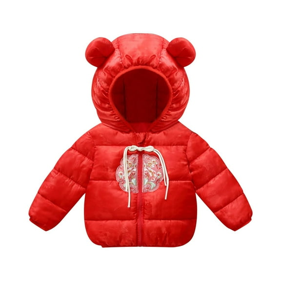 vdgthytj Toddler Boys Girls down Jacket Kids Lightweight Cute Winter Coats with Hood Puffer Padded Outwear