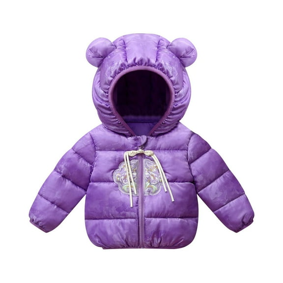 vdgthytj Toddler Boys Girls down Jacket Kids Lightweight Cute Winter Coats with Hood Puffer Padded Outwear