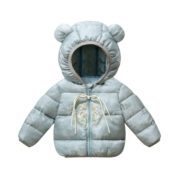 vdgthytj Toddler Boys Girls down Jacket Kids Lightweight Cute Winter Coats with Hood Puffer Padded Outwear