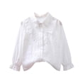 thumbnail image 1 of vdgthytj Toddler Girl's Button down Shirts Cute Lace Collared Long Sleeve Tops Kids Spring Fall Clothes 3-14 Years, 1 of 3