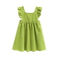 thumbnail image 1 of vdgthytj Toddler Girls Dresses Cute Corduroy Square Neck Ruffle Sleeveless Casual Sundress Playwear Summer Clothes, 1 of 3